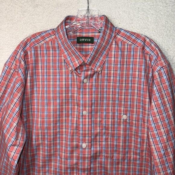 Orvis Shirt Mens Large Multicolor Plaid Long Sleeve Button Down 100% Cotton - Picture 1 of 7